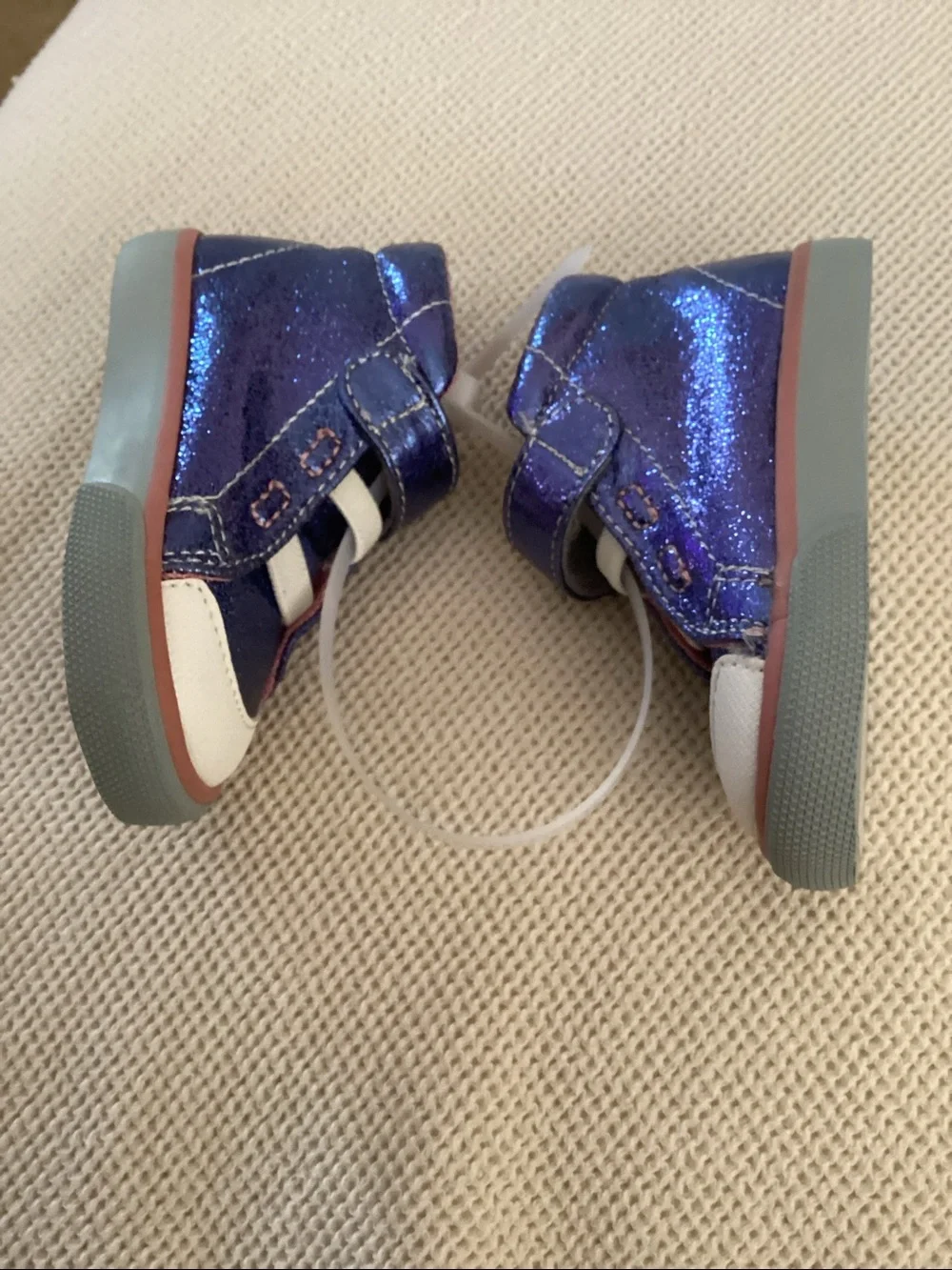 SEE KAI RUN Drew Purple Metallic high top sneakers, Baby Walkers size 4, NWOT